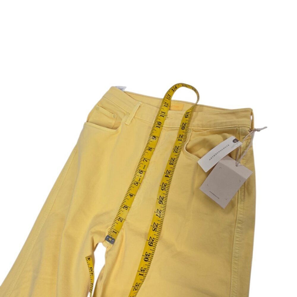 MOTHER The Maven Wide Hem Ankle Jeans, Chalk It Up Sunshine, High Rise, Size 27 - Picture 4 of 14